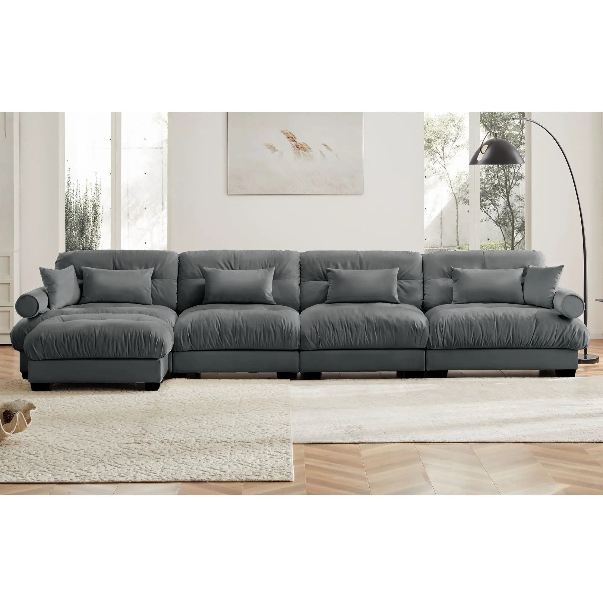Super Comfort Oversized Modular Sectional Sofa With Movable Ottoman by HouseOfZazla