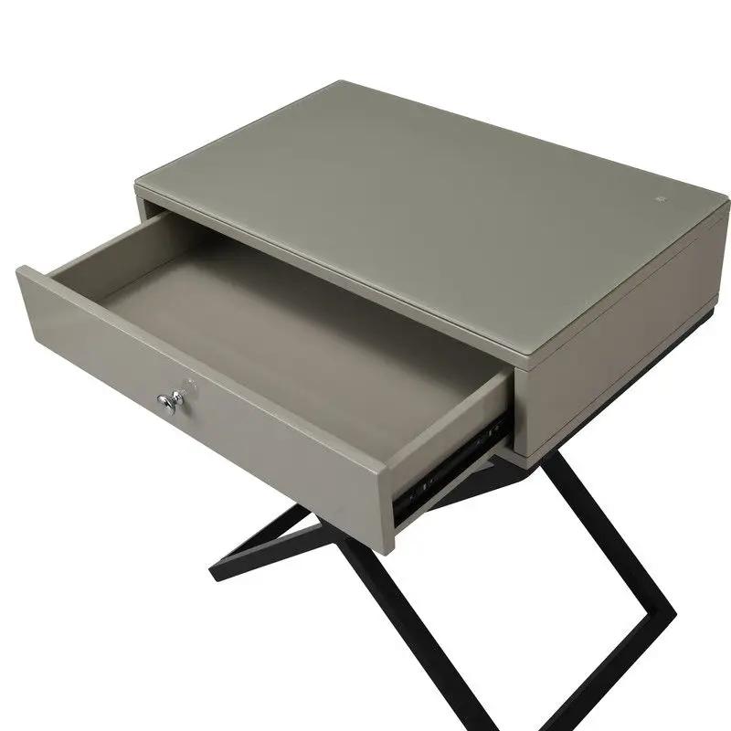 Koda - End Side Table Nightstand, Drawer And Cross Base by HouseOfZazla