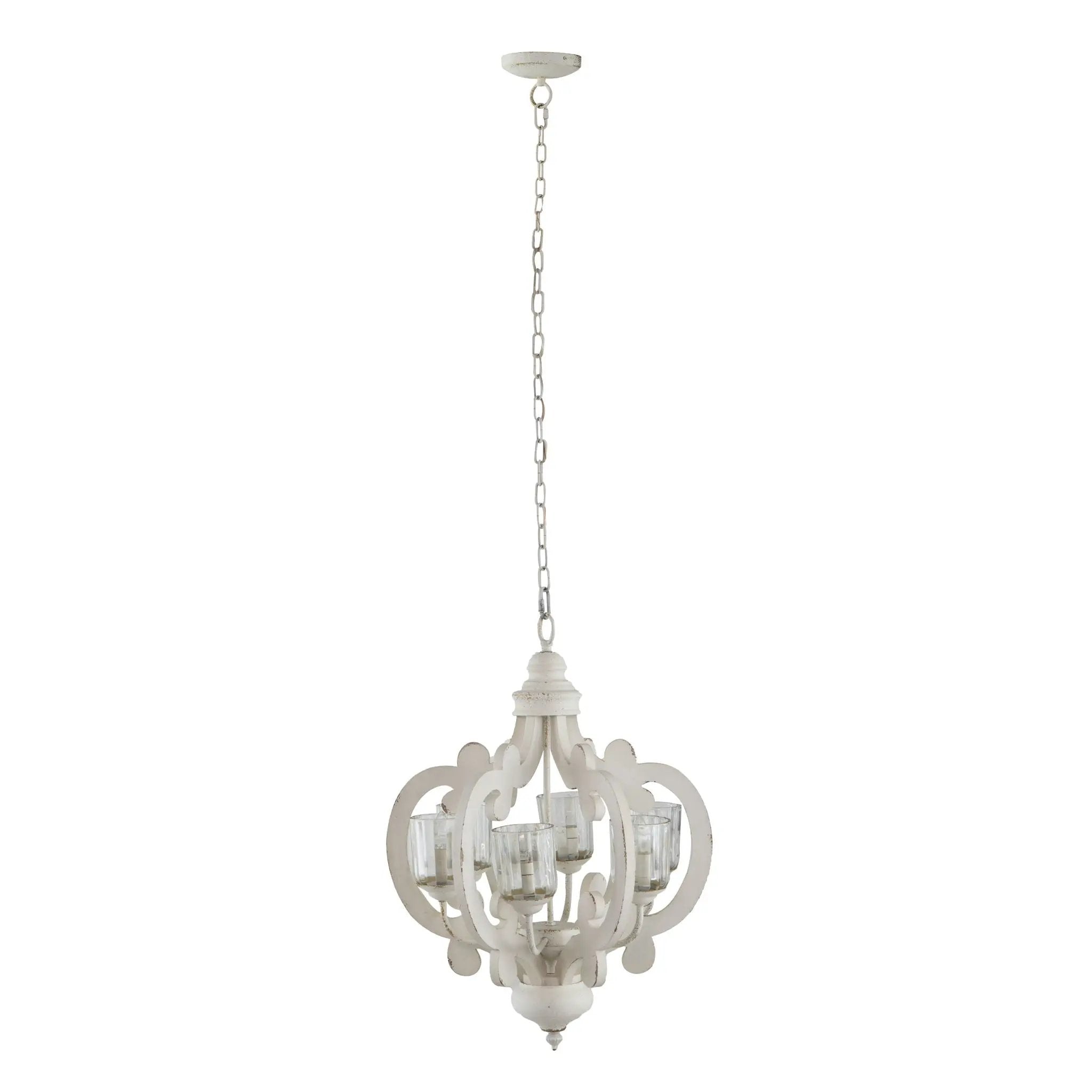 Farmhouse Chandelier, 6 Light Wood Chandelier Pendant Light Fixture With Adjustable Chain For Dining Room Living Room Entryway, Bulb Not Included by Unique Piece Furniture