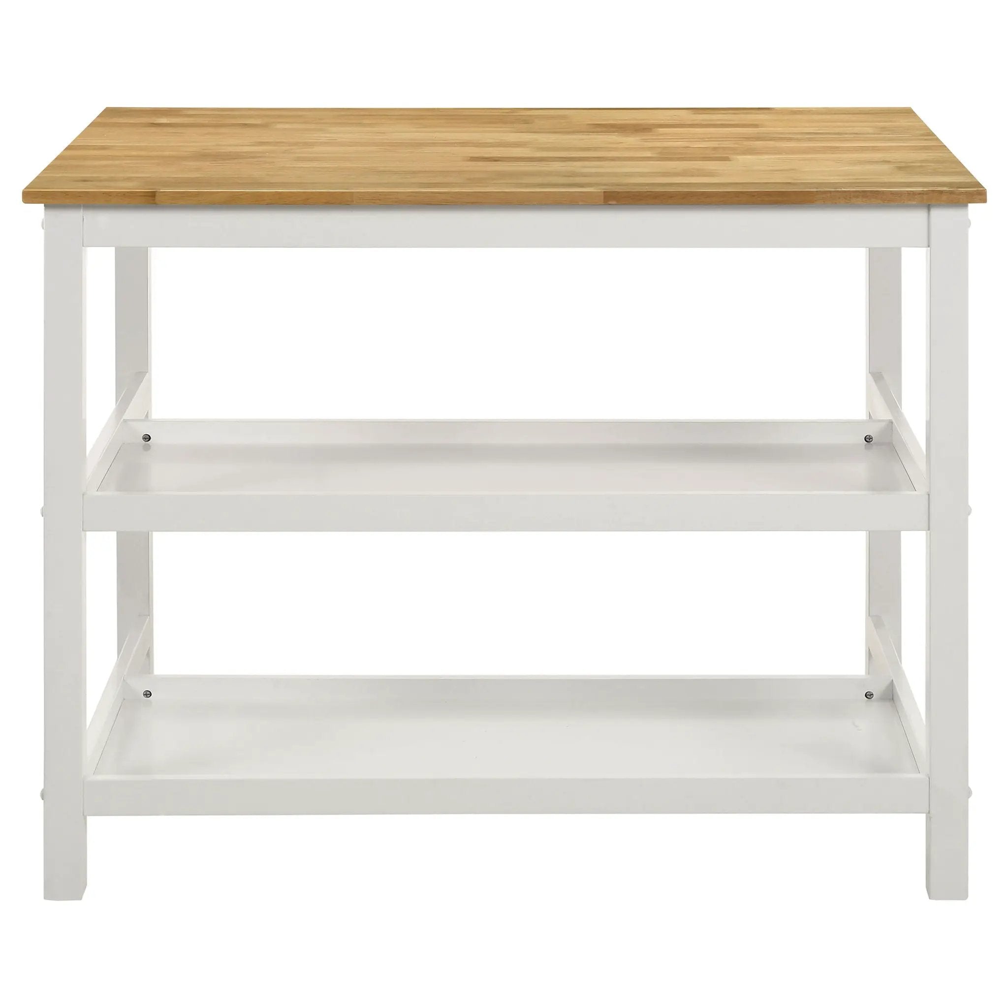 Cowichan - Kitchen Island Counter Table With Pot Rack - White