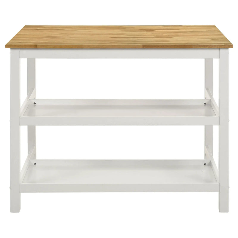 Cowichan - Kitchen Island Counter Table With Pot Rack - White