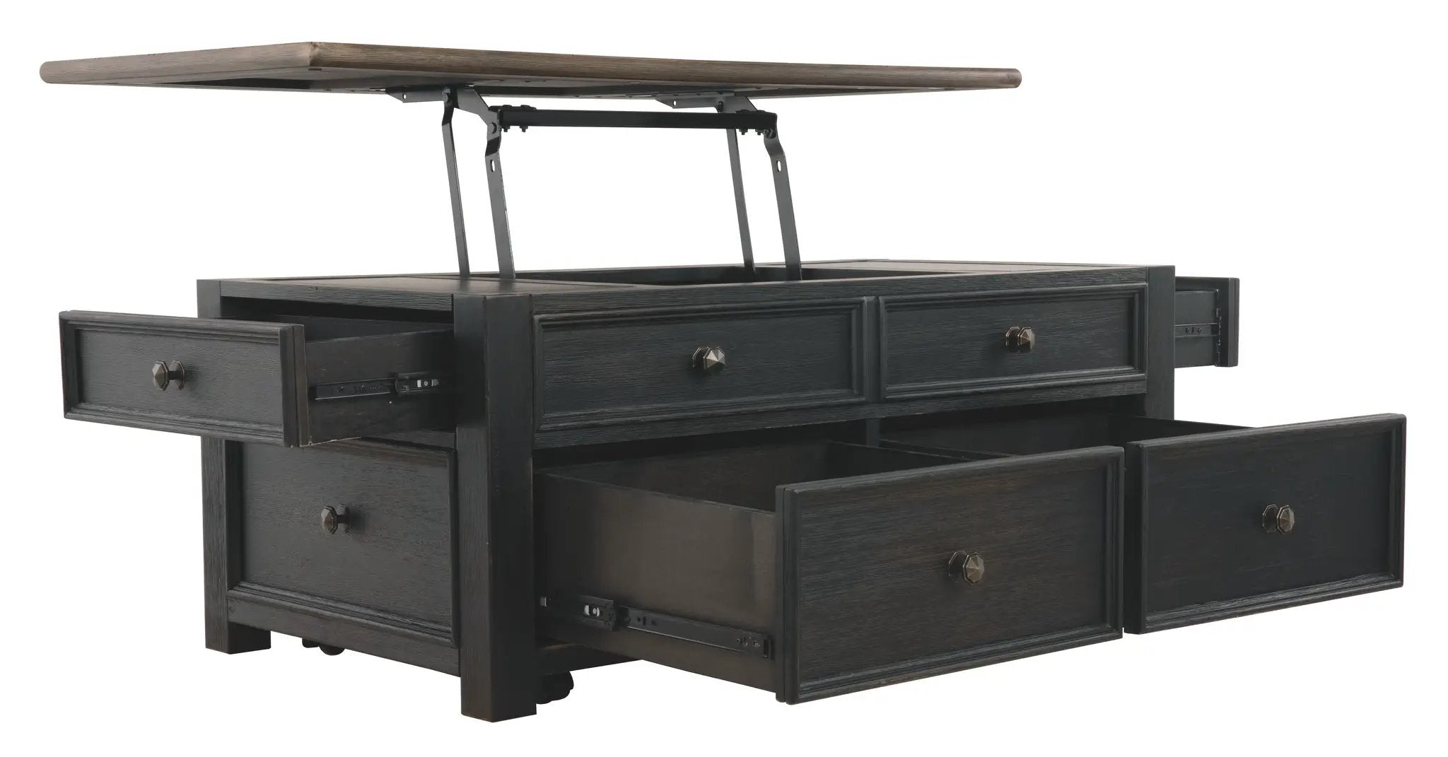 Tyler Creek - Lift Top Cocktail Table - Grayish Brown / Black by Unique Piece Furniture