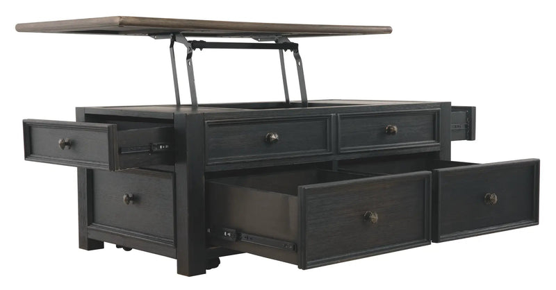 Tyler Creek - Lift Top Cocktail Table - Grayish Brown / Black by Unique Piece Furniture