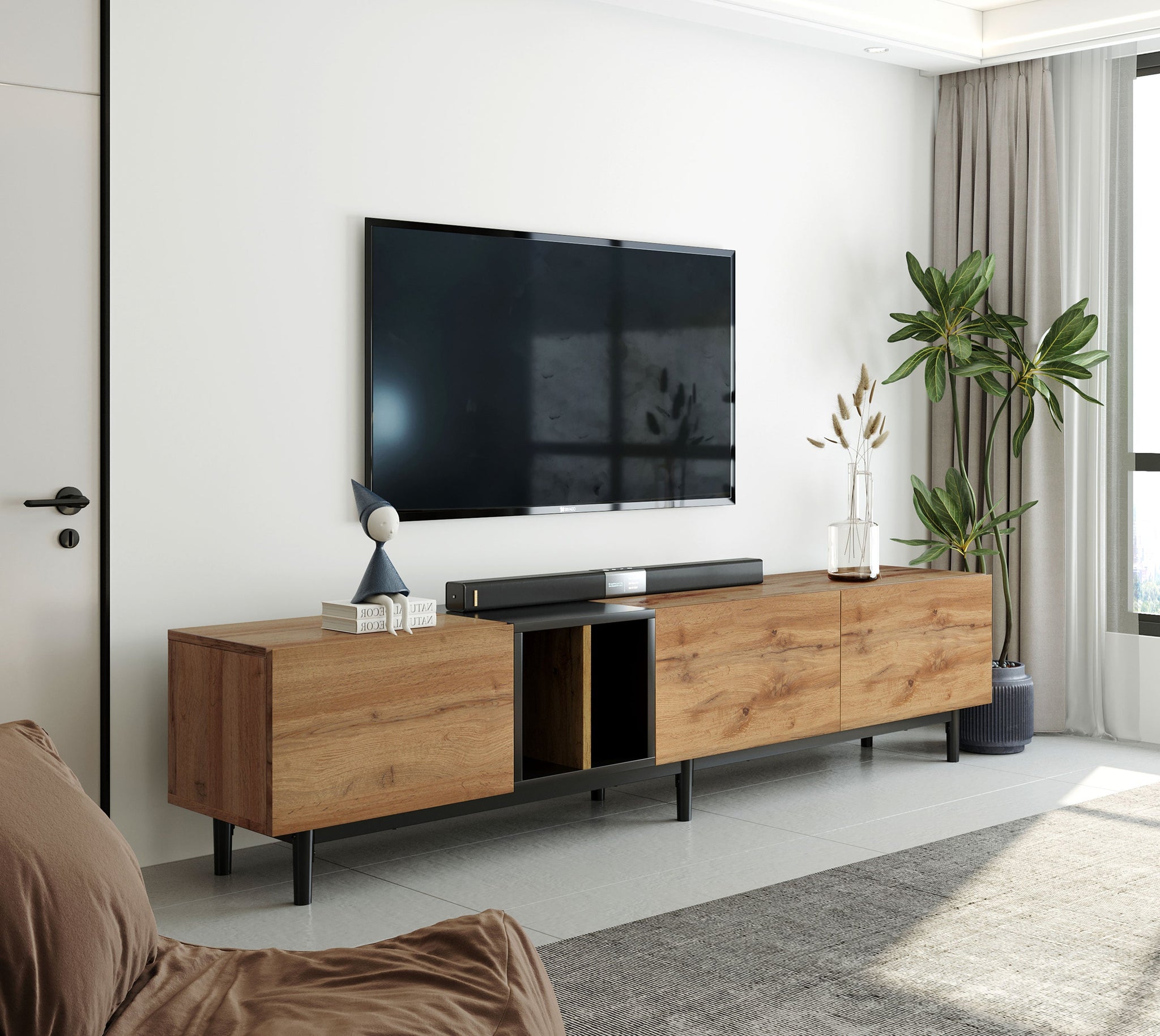 Modern Natural Wood color TV Stand by BLAKHOM