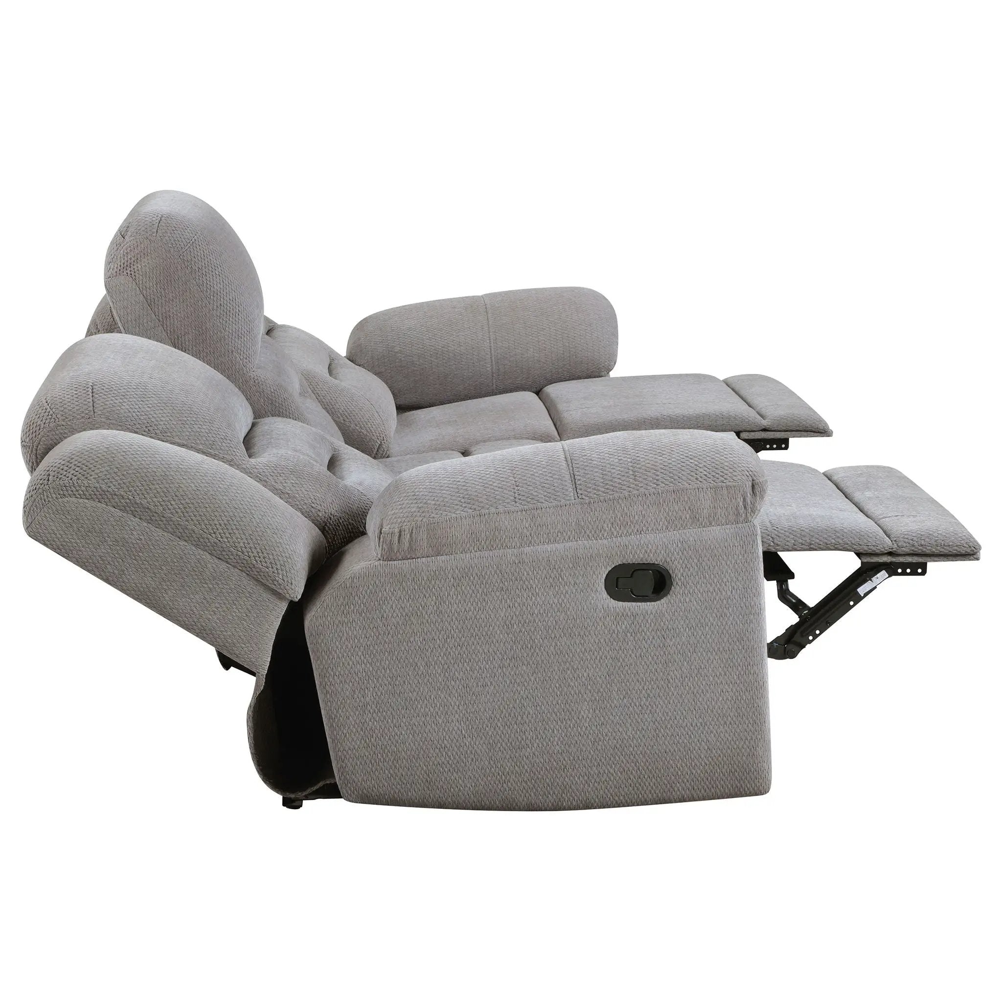 Gilson 2-piece Chenille Upholstered Reclining Sofa Set Grey by Unique Piece Furniture