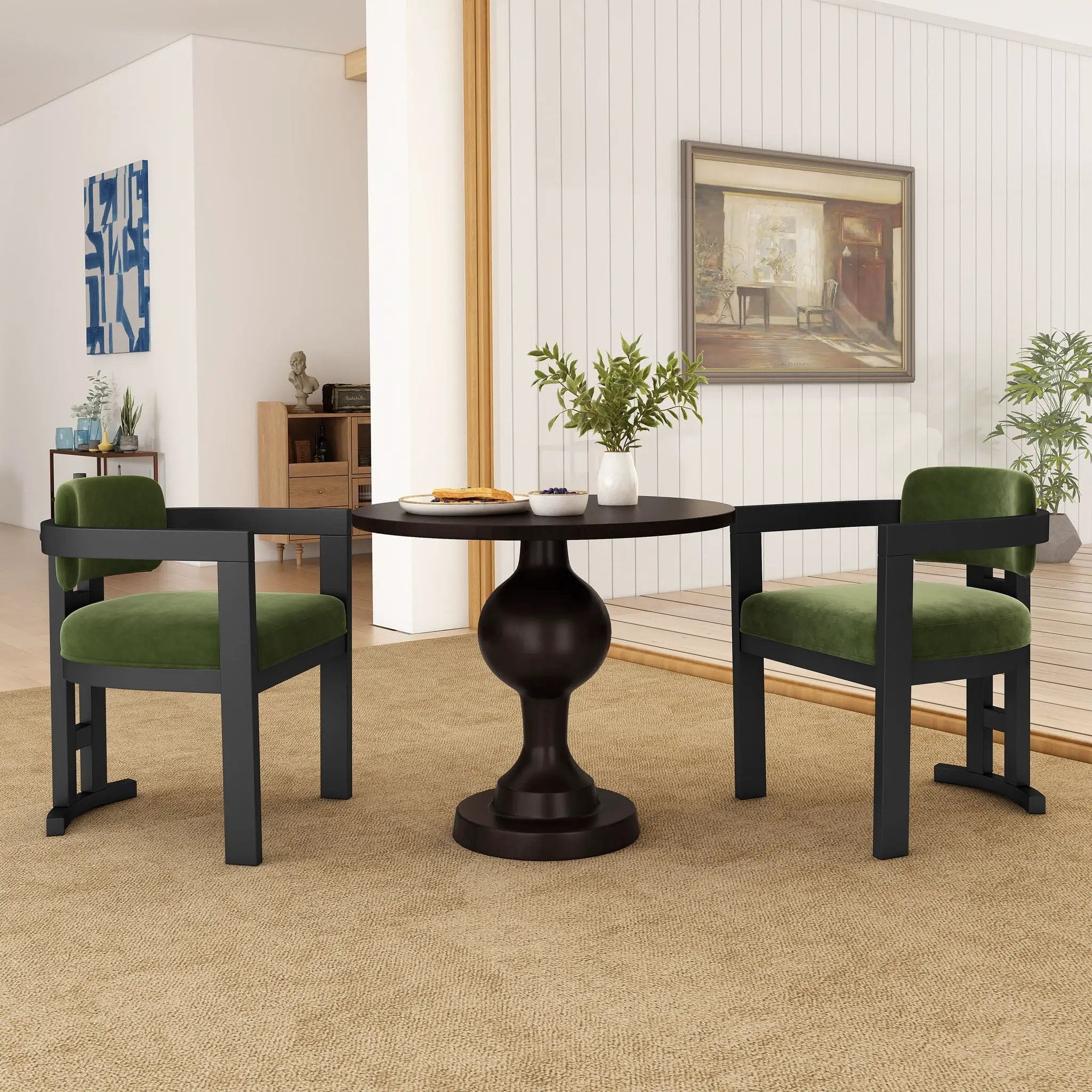 Stylish Indoor Upholstered Wood Dining Chair Set of 2 by HouseOfZazla