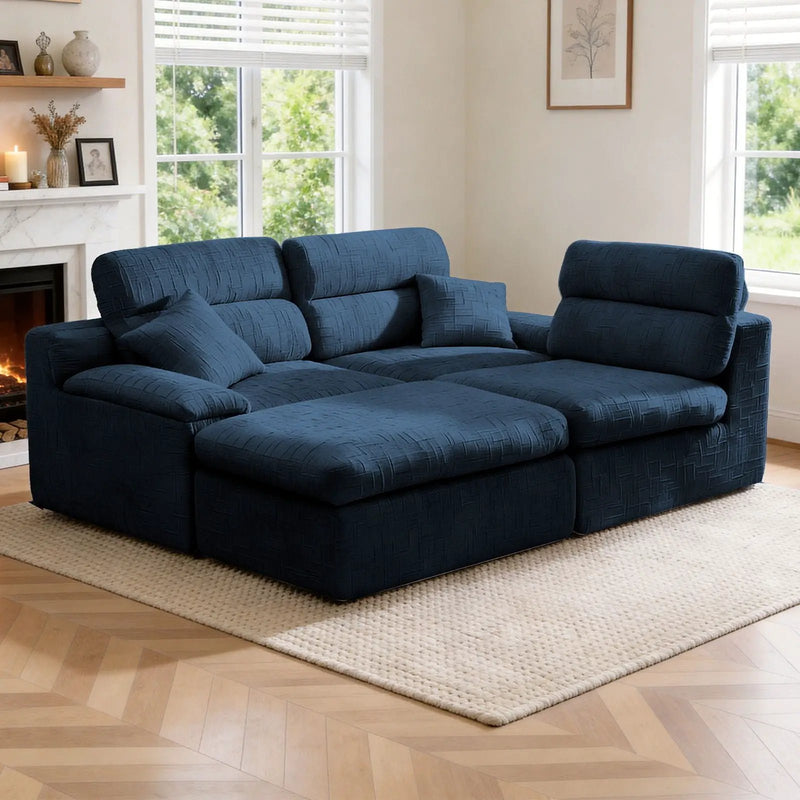Corner Chaise Sofa With High Backrest by Unique Piece Furniture