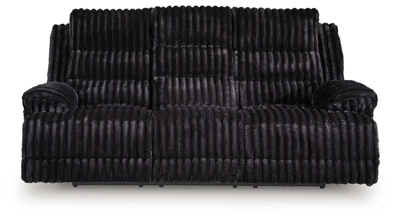 Rhine Falls - Reclining Power Sofa With Drop Down Table - Onyx by Unique Piece Furniture