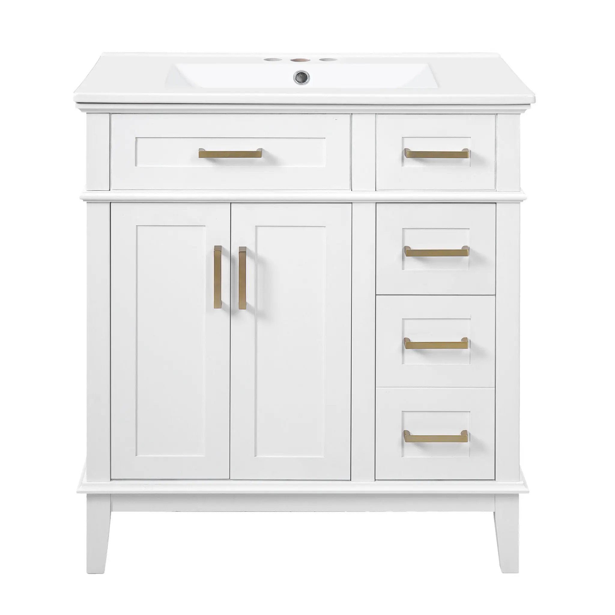 Modern Bathroom Vanity With Sink, Storage Cabinet, Soft Close Doors, Deep & Standard Drawers by Unique Piece Furniture