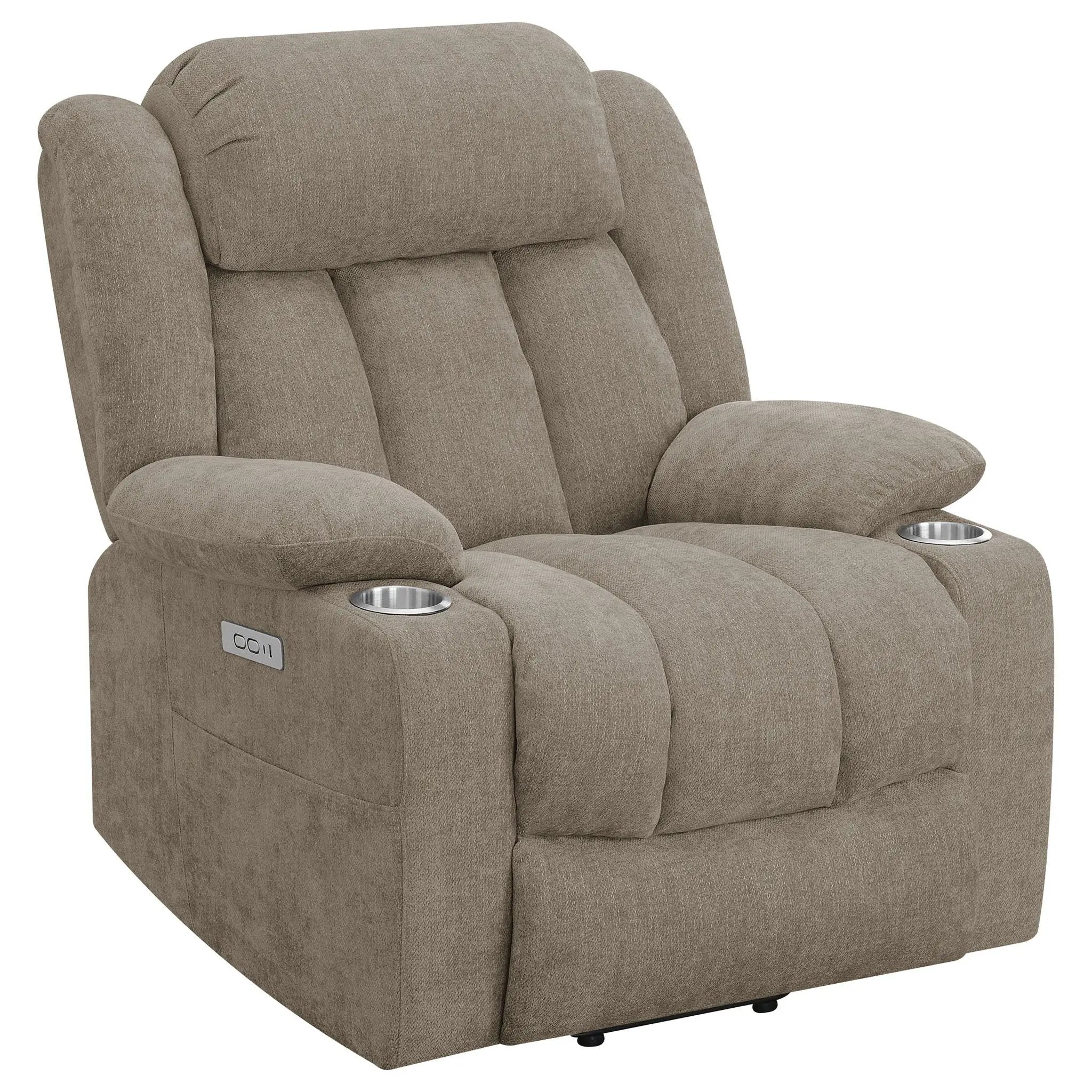 Beca - Upholstered Power Lift Recliner With Cupholders And USB Charging by Unique Piece Furniture