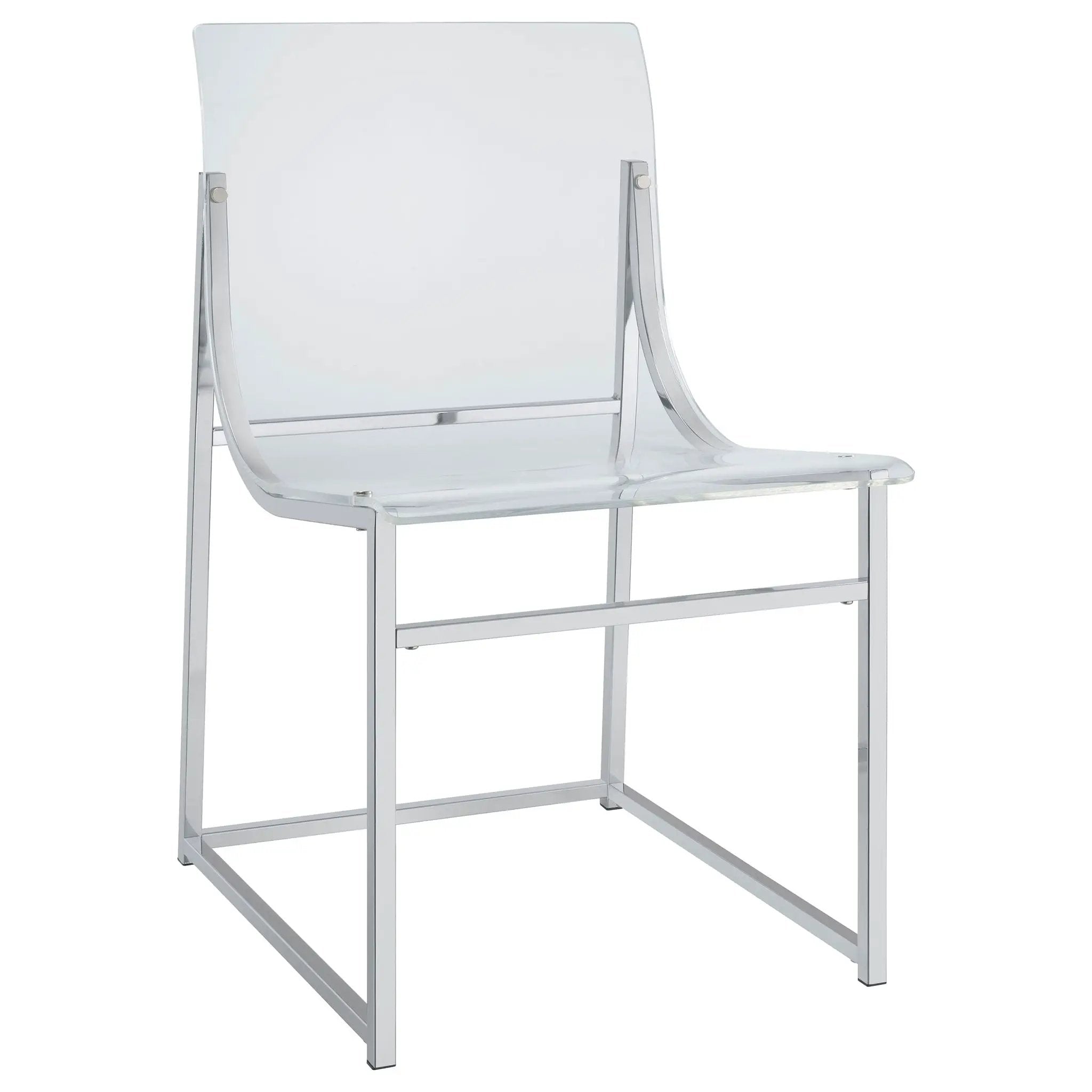 Adino Acrylic Dining Side Chair Chrome (Set of 2) by Unique Piece Furniture