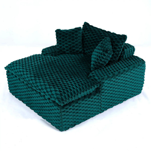 Comfort Bearing Sofa With 2 Pillows And 1 Backrest - Green