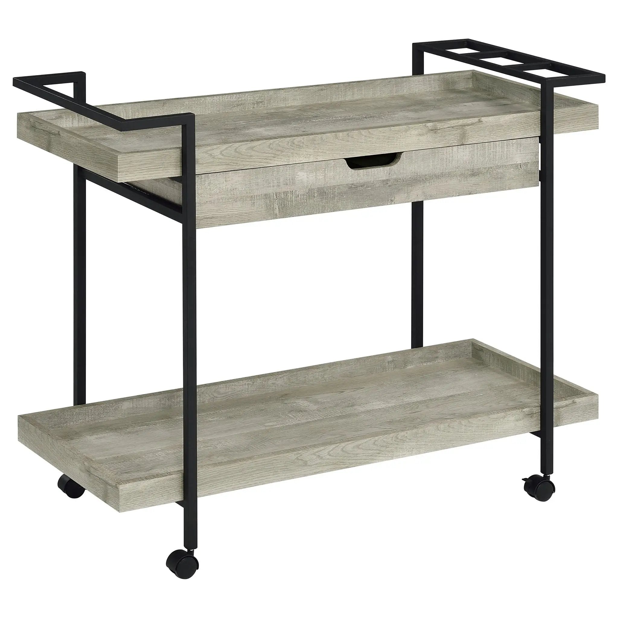 Ventura 1-drawer Engineered Wood Bar Cart Grey Driftwood by Unique Piece Furniture