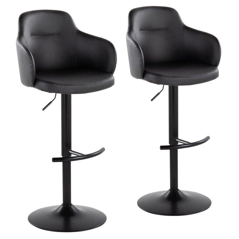 Boyne - Contemporary Adjustable Barstool With Swivel With Rounded T Footrest (Set of 2) by Unique Piece Furniture