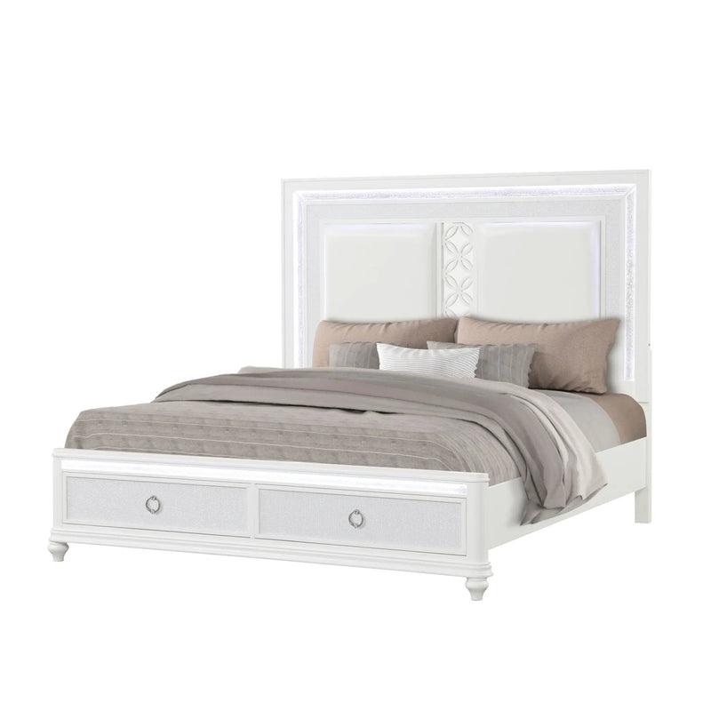 Abigale - Bed & LED Lighting And 2 Drawer Storage Footboard by HouseOfZazla
