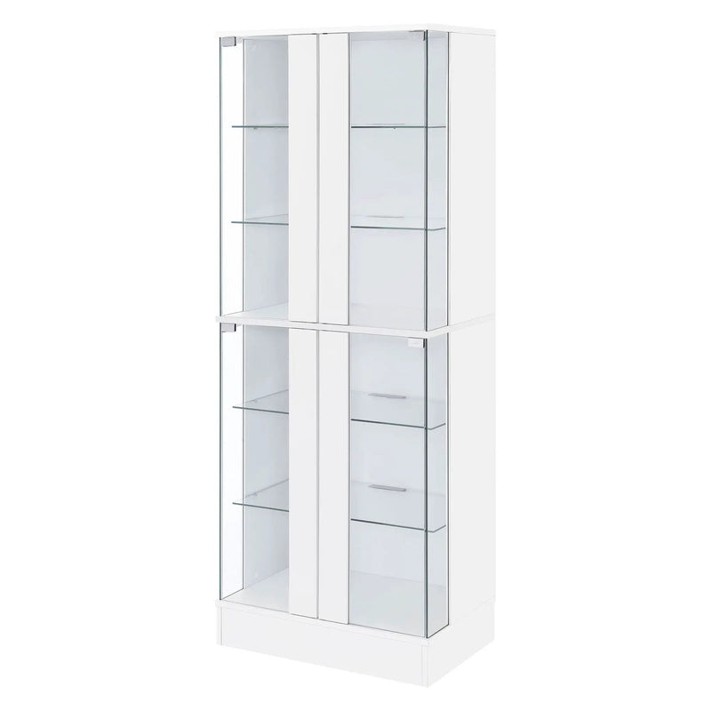 Cabra 4-door LED Curio Display Cabinet White High Gloss by Unique Piece Furniture