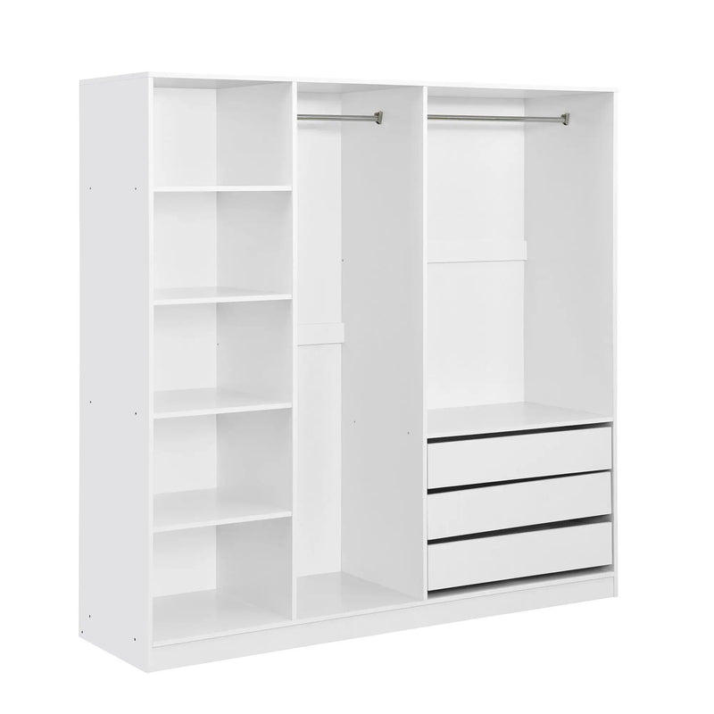 Doorless Storage Wardrobe For Dedroom With Shelves And 3 Drawers by Unique Piece Furniture