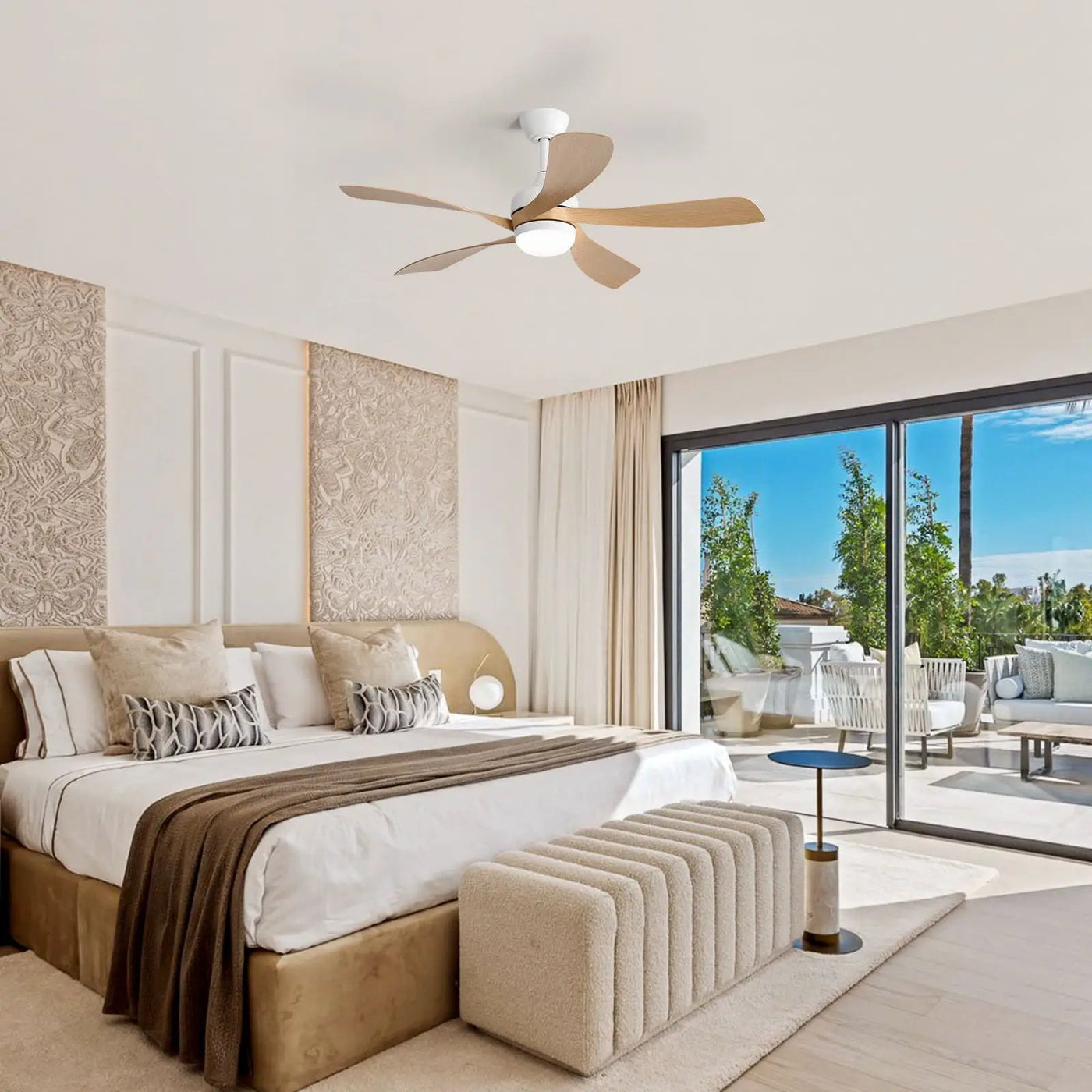 Ceiling Fan with DC Motor and Integrated Light by HouseOfZazla