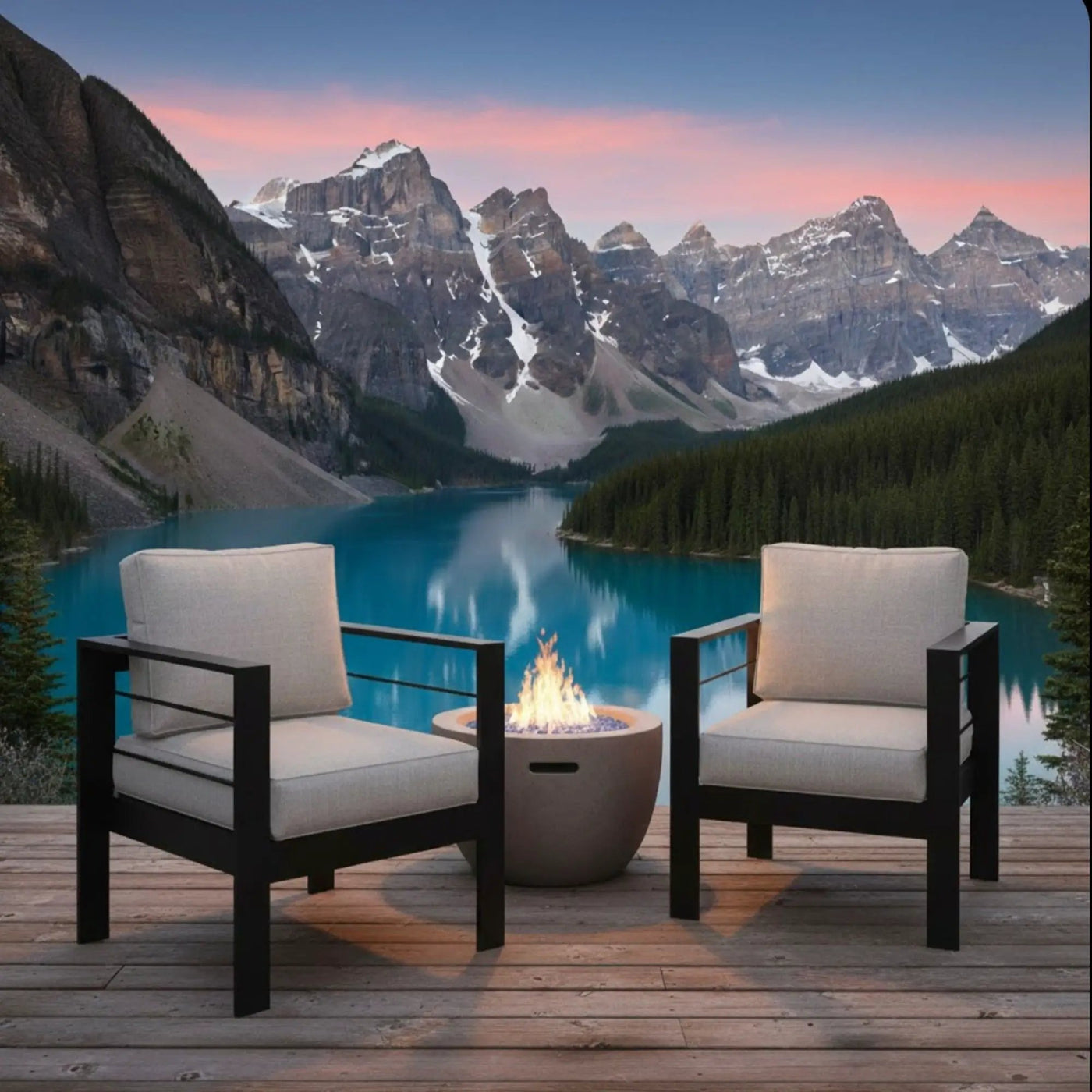 Modern All-Weather Patio Armchairs & Thick Cushions (Set of 2) by HouseOfZazla