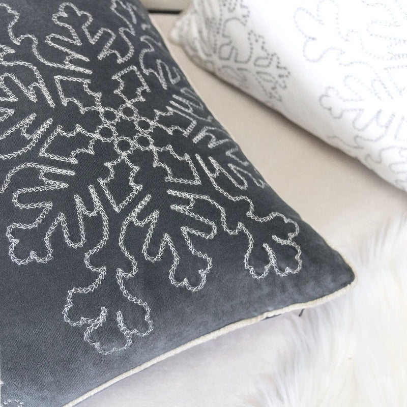 Gray Velvet Holiday Throw Pillow 20x20 by HouseOfZazla