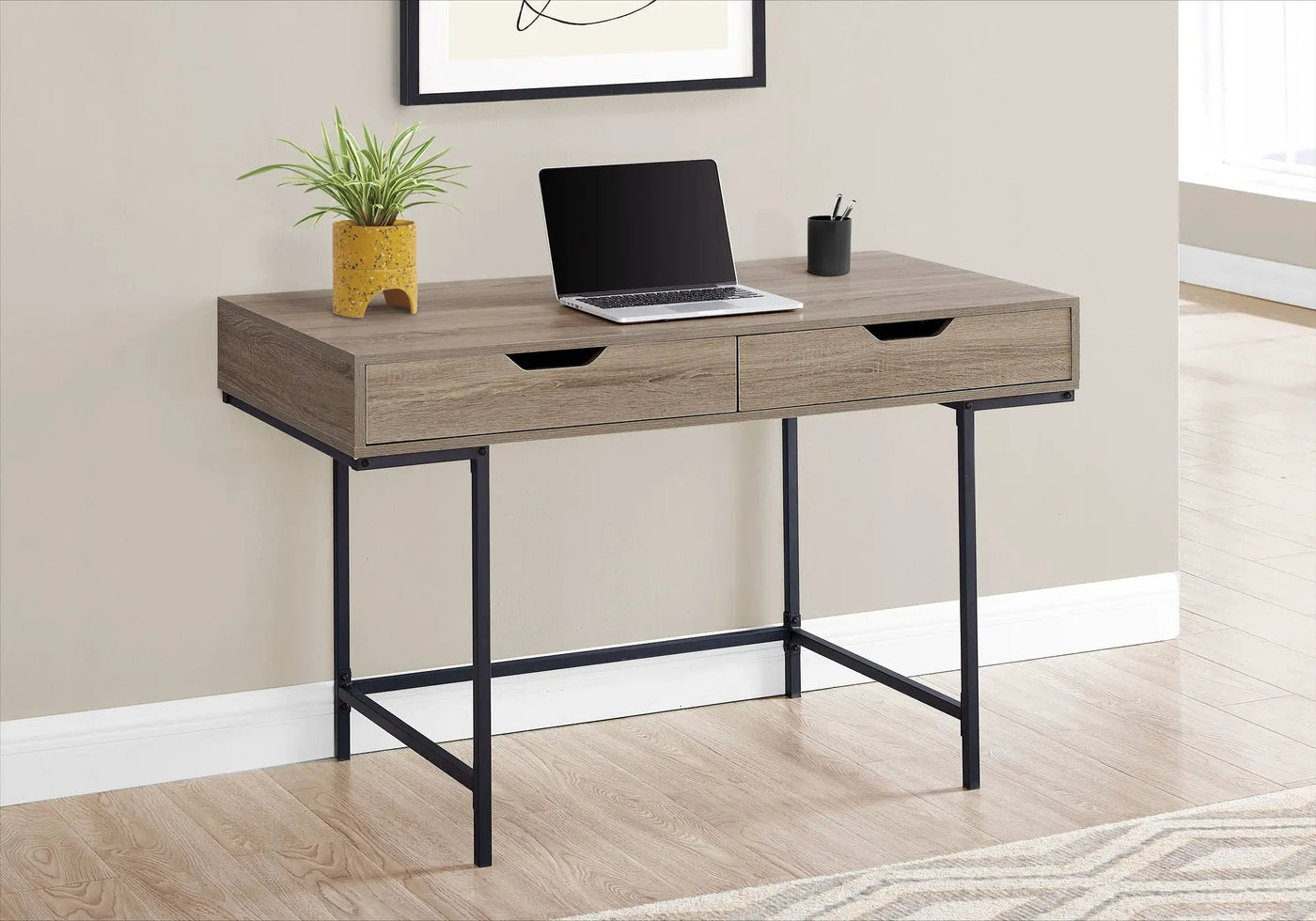 Computer Desk For Home Office, Laptop, Storage Drawers, Contemporary & Modern by HouseOfZazla