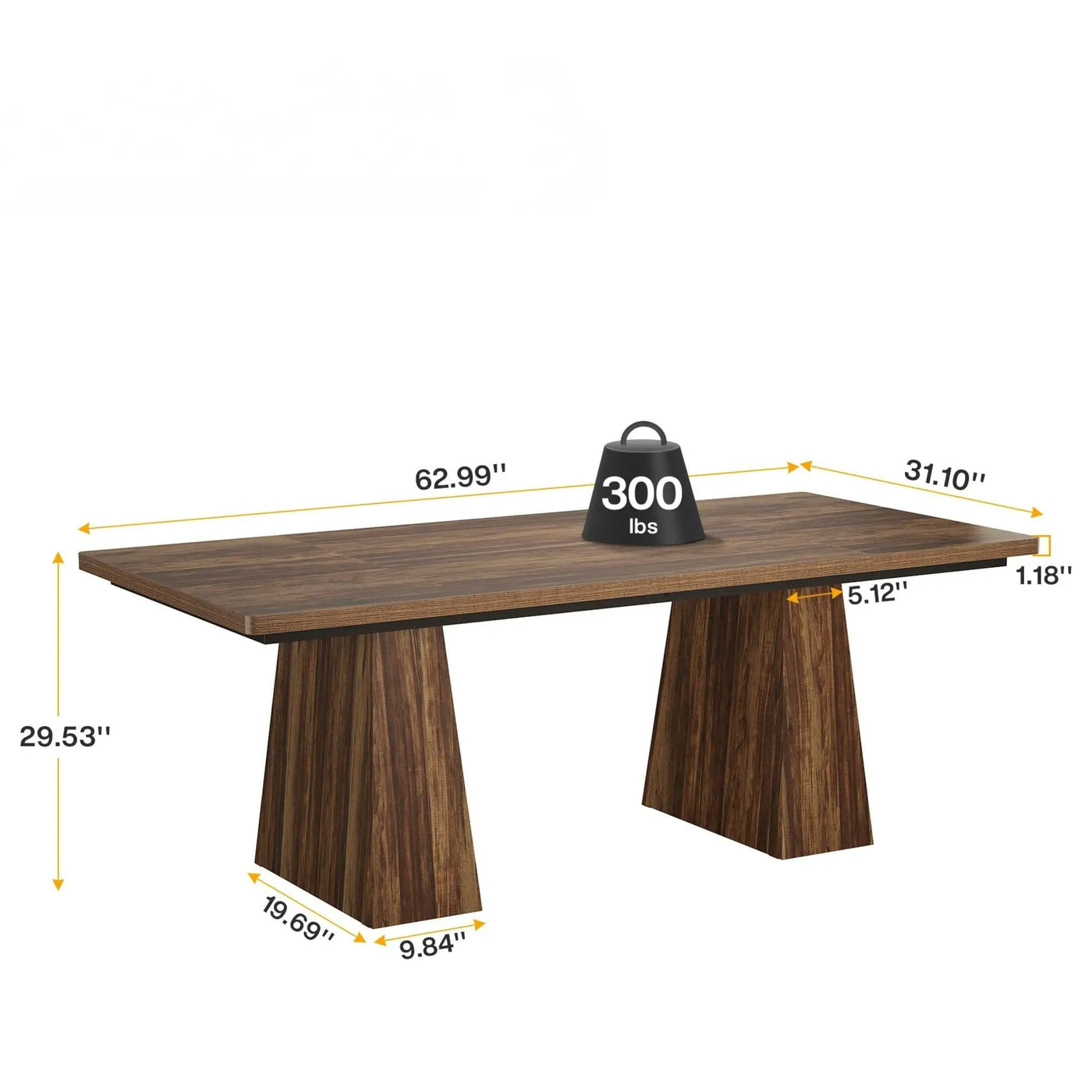 Executive Desk, Workstation With Double Pedestal For Home Office by HouseOfZazla