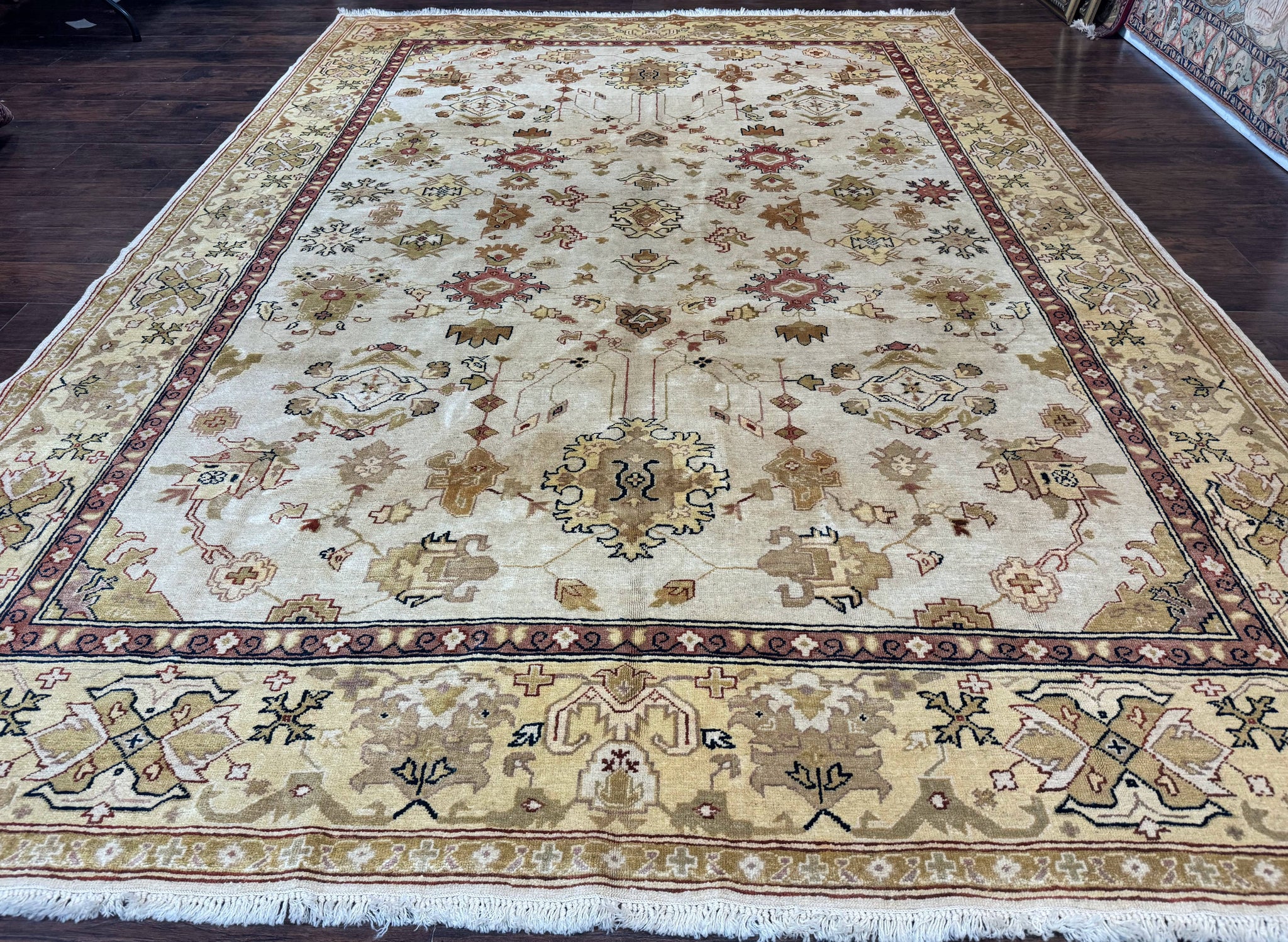 Turkish Oushak Rug 9x12, Oat Color, Wool Carpet by Jewel Rugs