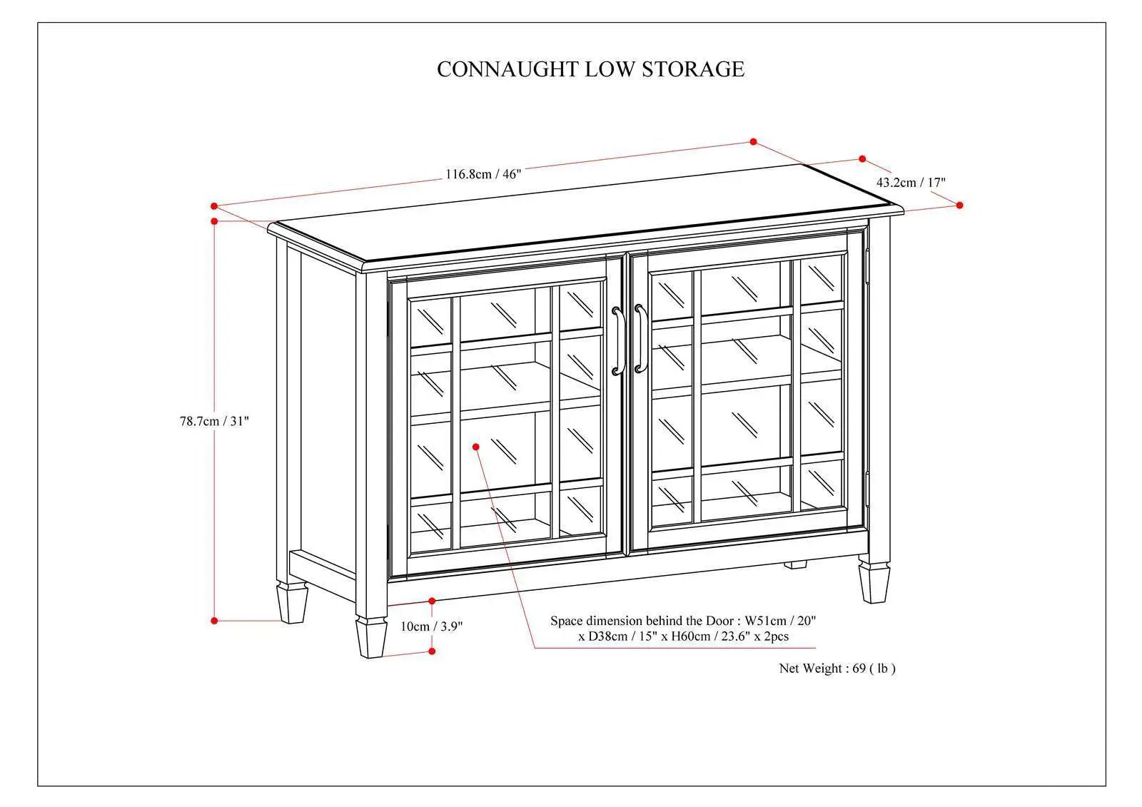 Connaught - Handcrafted Low Storage Cabinet by HouseOfZazla