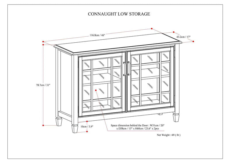 Connaught - Handcrafted Low Storage Cabinet by HouseOfZazla