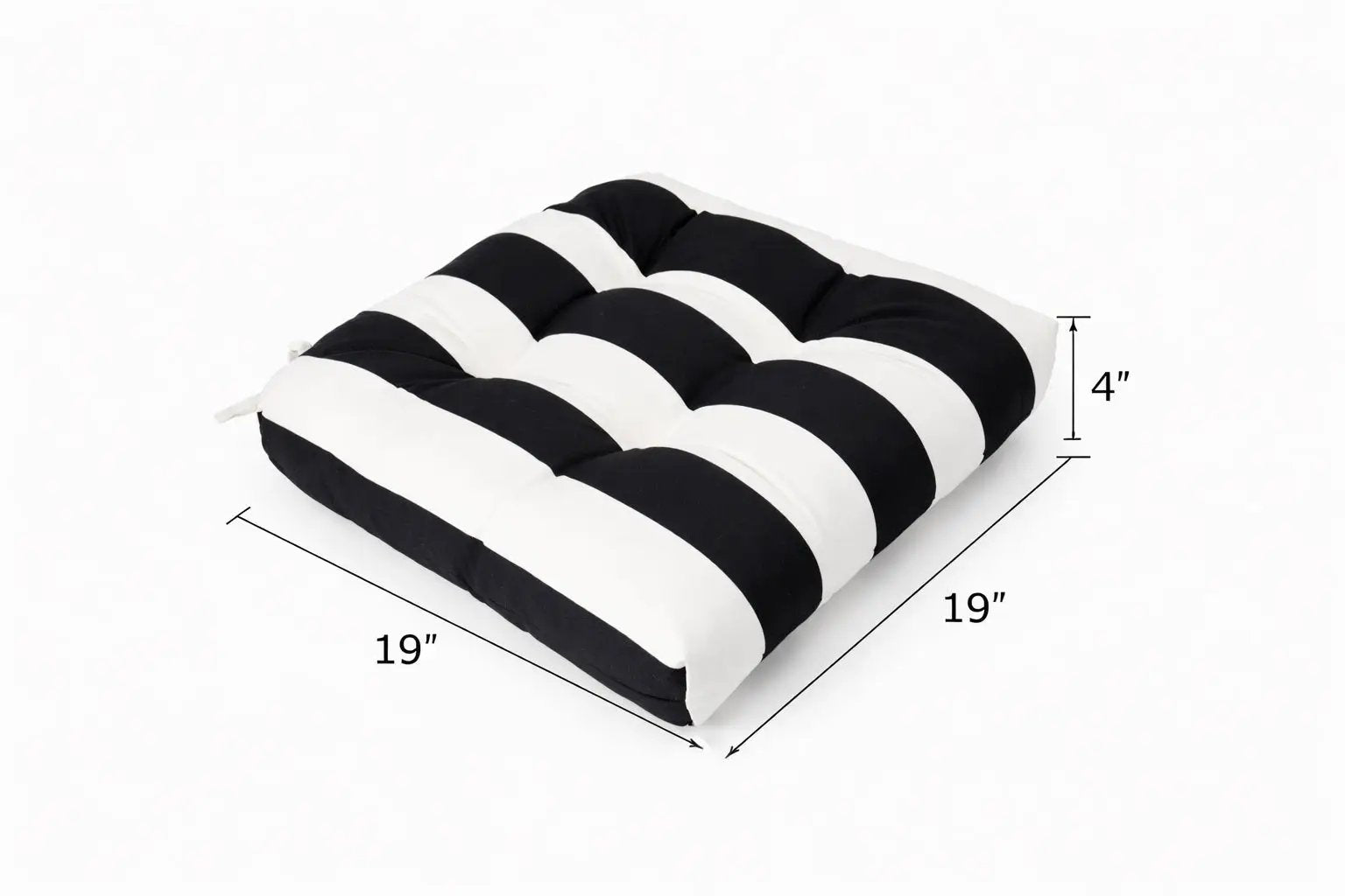Outdoor Chair Cushions Set of 2 – Black and White Striped by HouseOfZazla