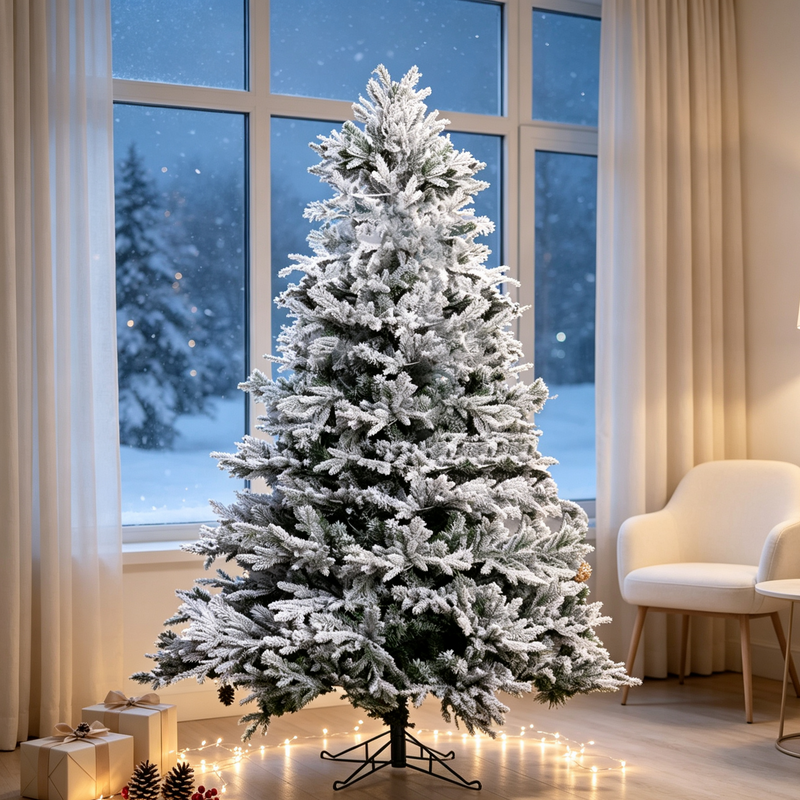 7 Ft Snow-Flocked PE/PVC Hybrid Christmas Tree by HouseOfZazla