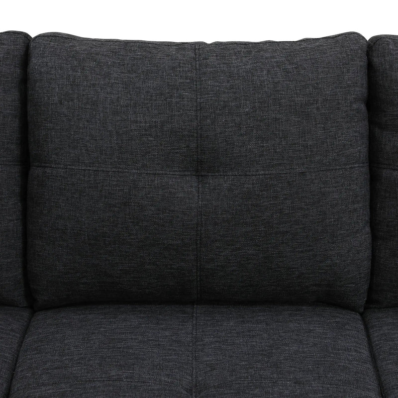 Reversible L-Shaped Sectional Couch with Storage Ottoman, Tufted by HouseOfZazla