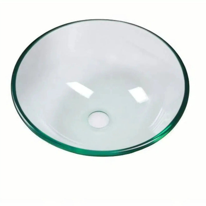 Artistic Tempered Glass Vessel Sink With Pop Up Drain by HouseOfZazla