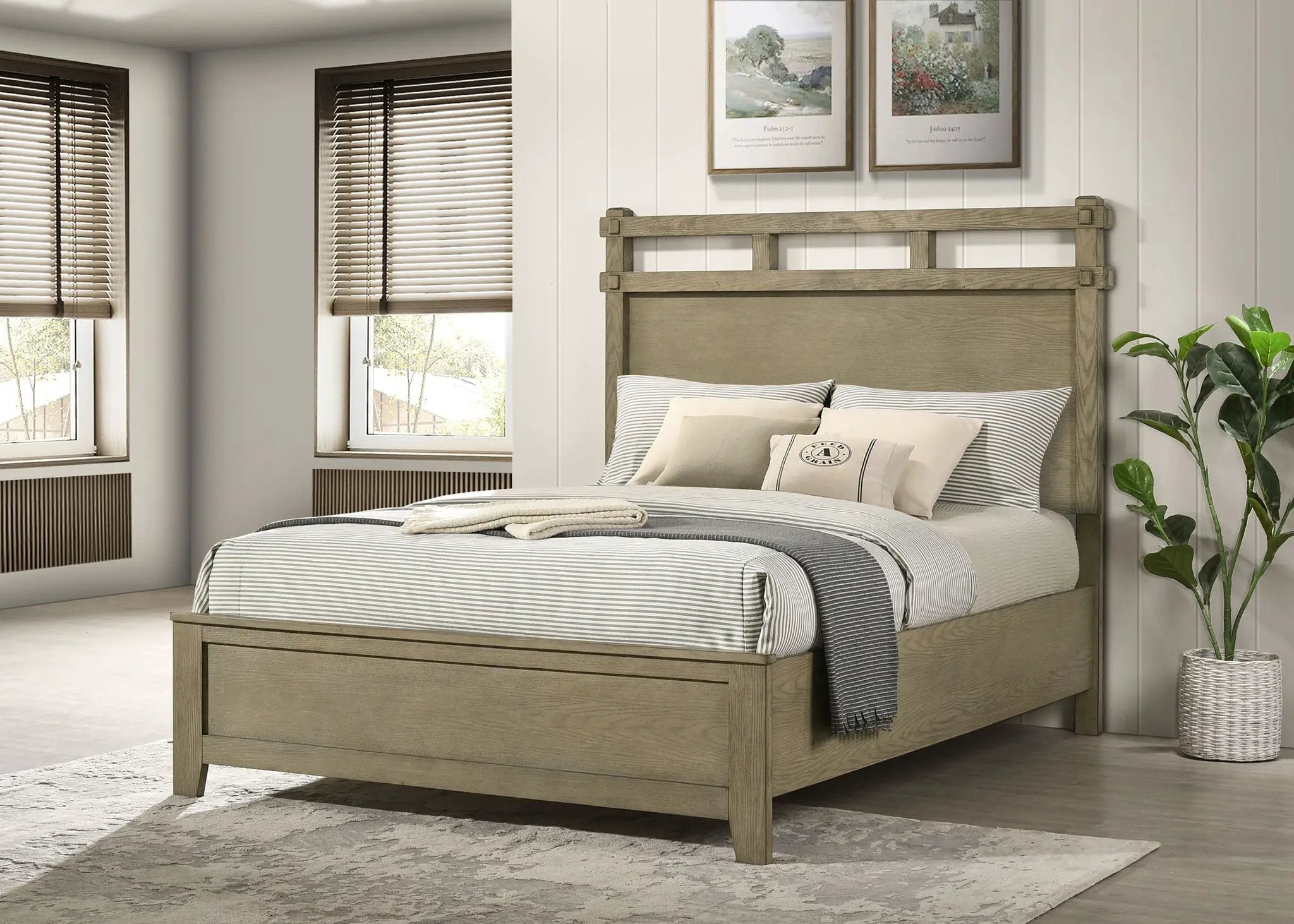 Hazlewood 61-inch Queen Panel Bed Vineyard Oak by Unique Piece Furniture