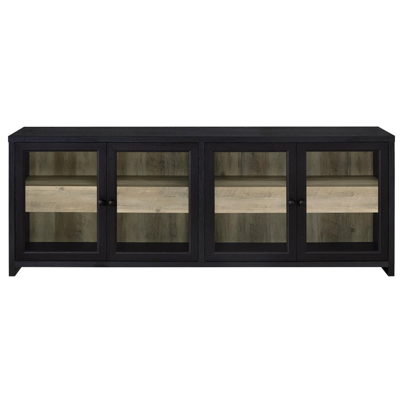 Denison 3-piece Entertainment Center 79-inch TV Stand Black by Unique Piece Furniture