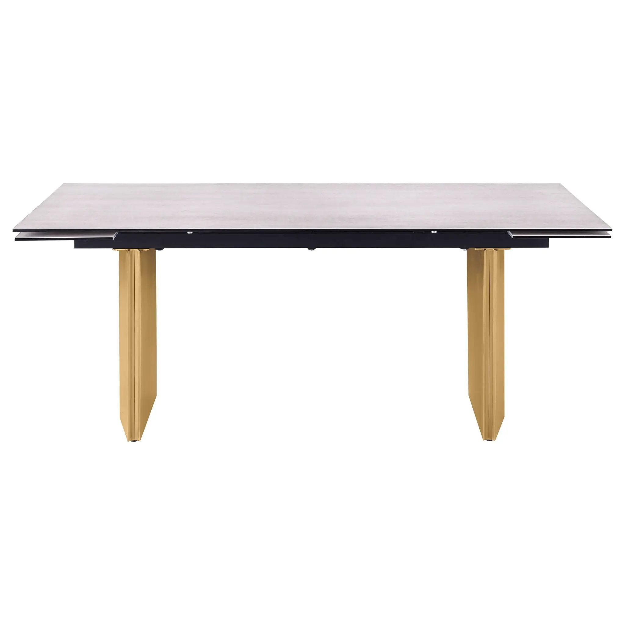Vesa 97-inch Glass Top Extension Dining Table Beige by Unique Piece Furniture