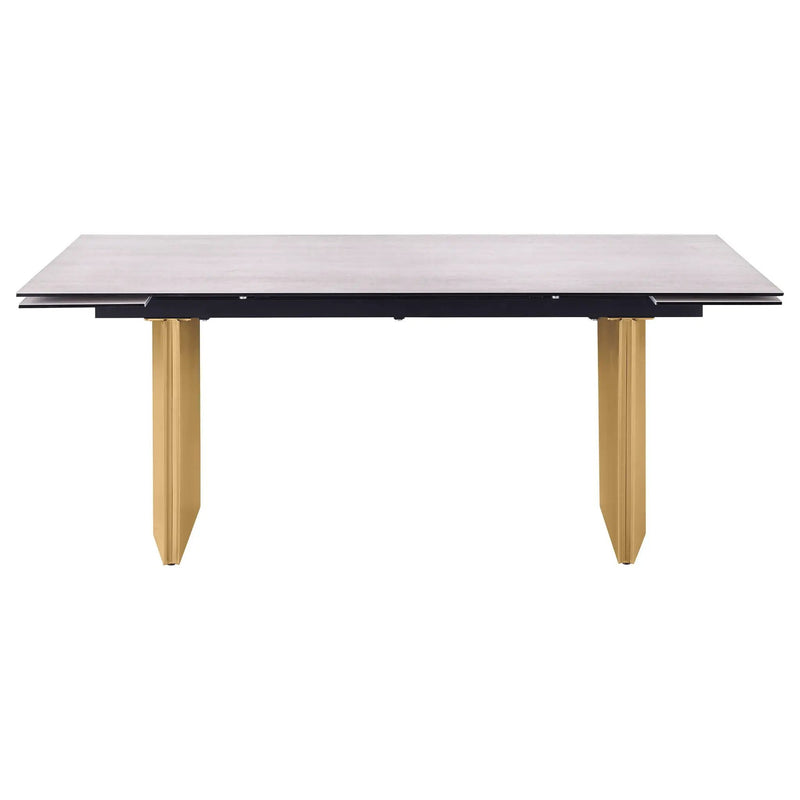 Vesa 97-inch Glass Top Extension Dining Table Beige by Unique Piece Furniture