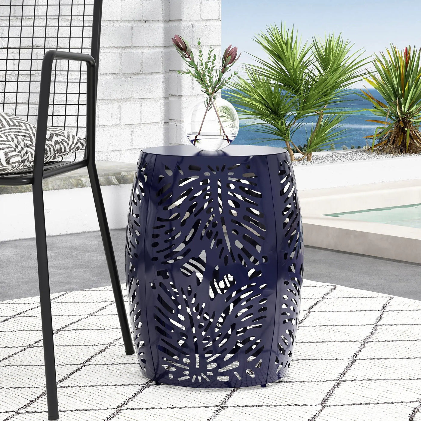Modern Design Metal End Table, Large by HouseOfZazla