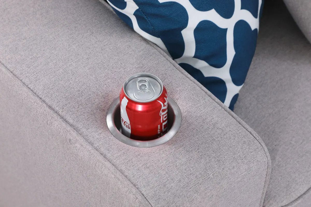 Cooper - Comfort Sectional Sofa With Ottomans And Cupholder by Unique Piece Furniture