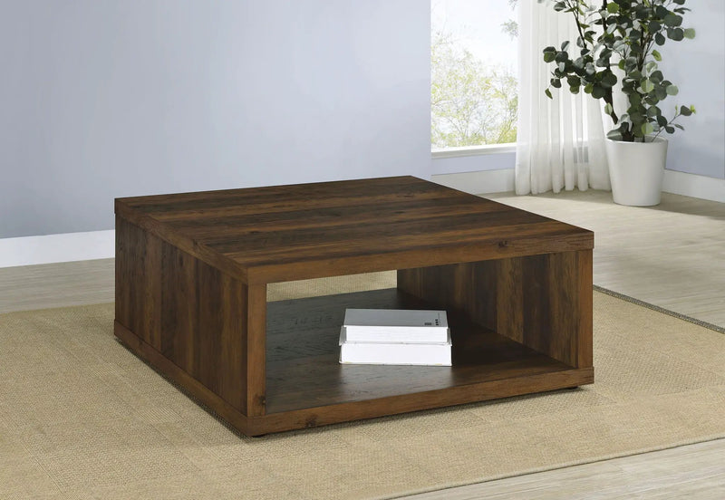 Frisco Square Engineered Wood Coffee Table Dark Pine by Unique Piece Furniture