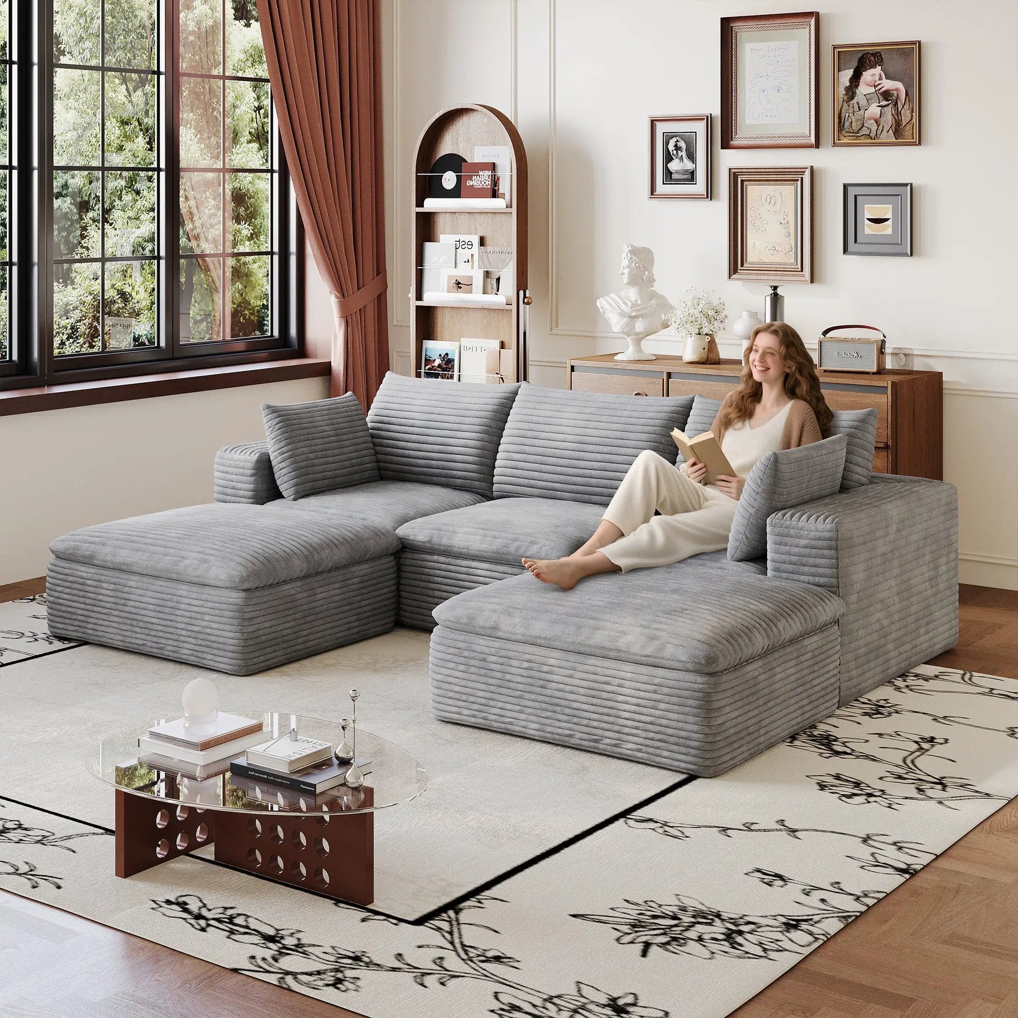 102" Cloud Sofa in Grey by HouseOfZazla