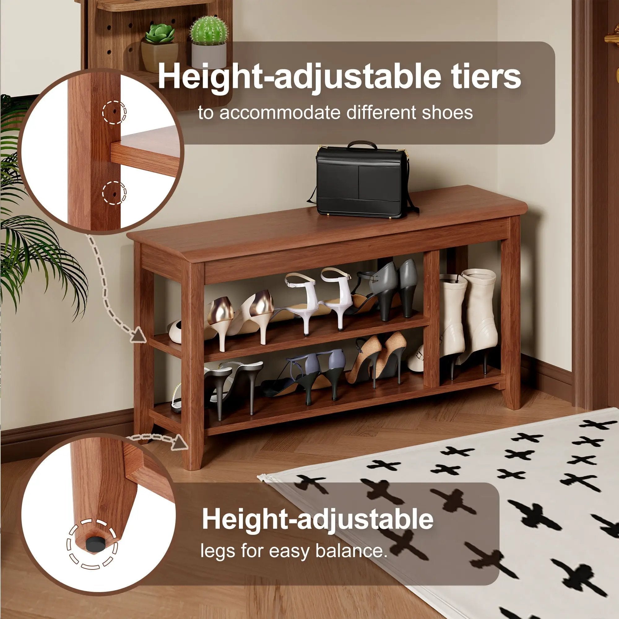 Multi Functional Double Layer Shoe Stool by Unique Piece Furniture