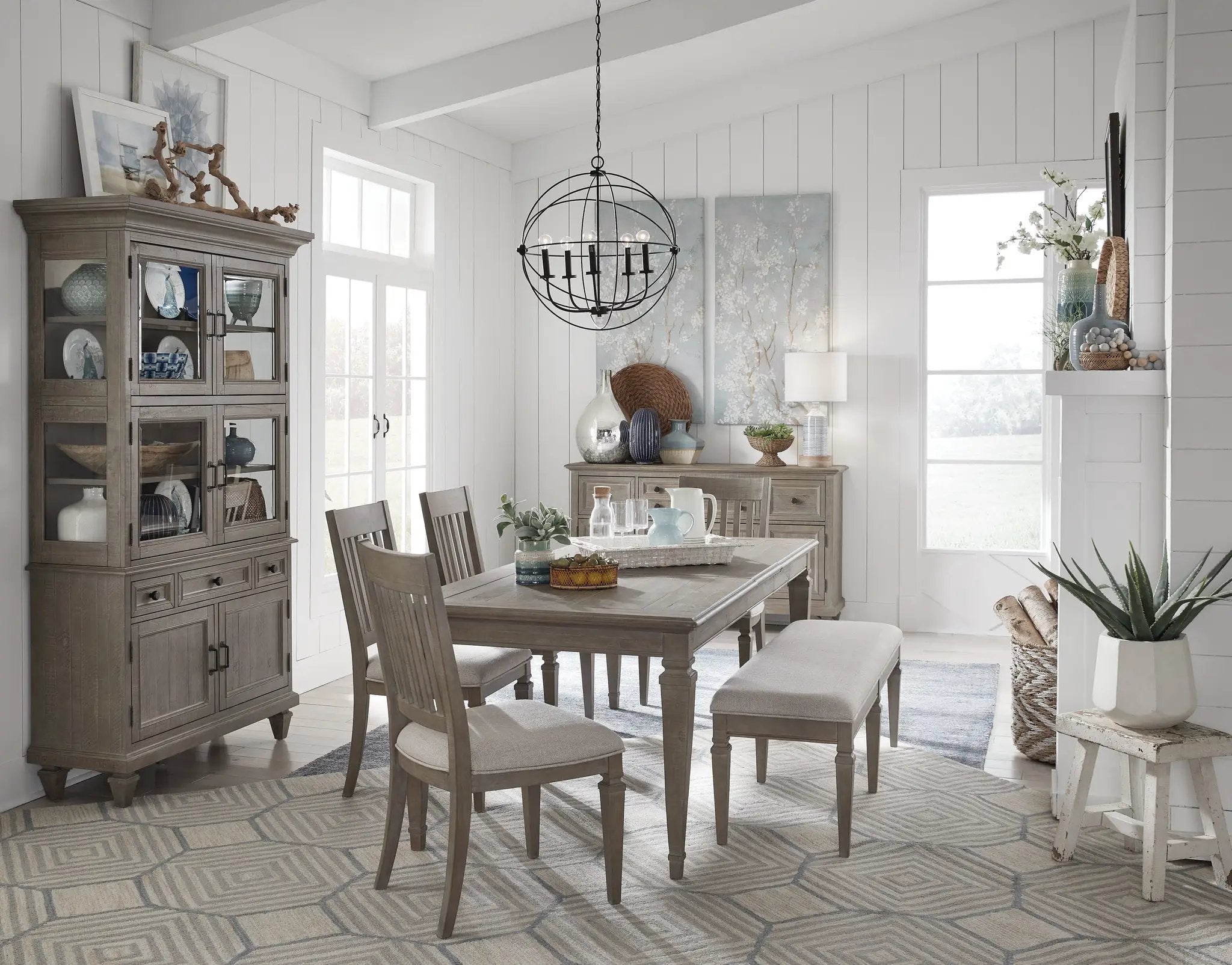 Lancaster - Bench With Upholstered Seat - Dovetail Gray by Unique Piece Furniture