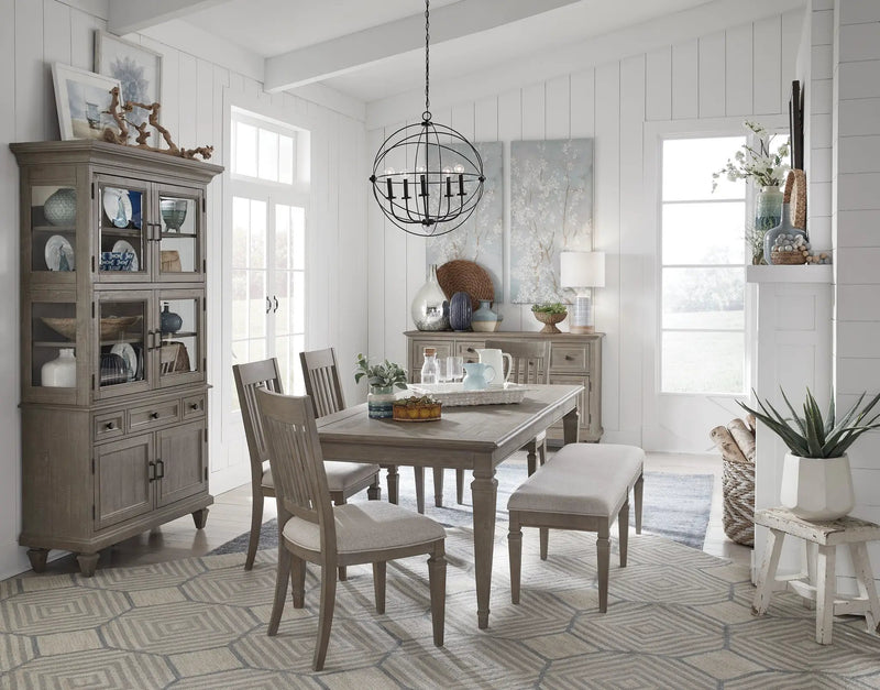 Lancaster - Bench With Upholstered Seat - Dovetail Gray by Unique Piece Furniture