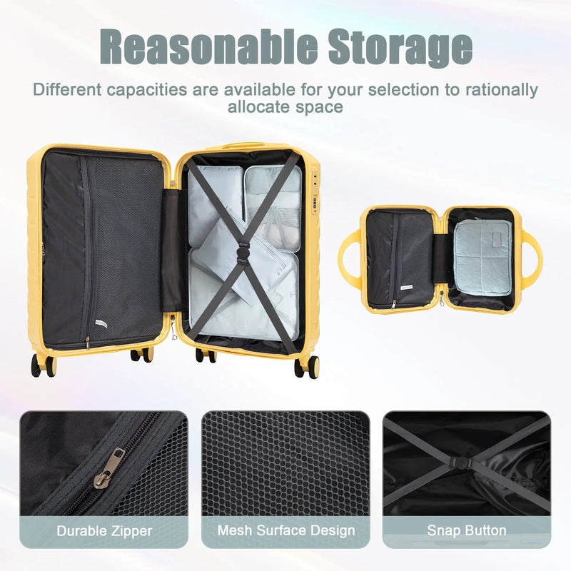 14'/20' 2-Piece ABS Spinner Wheel Luggage Set with Combination Lock by HouseOfZazla