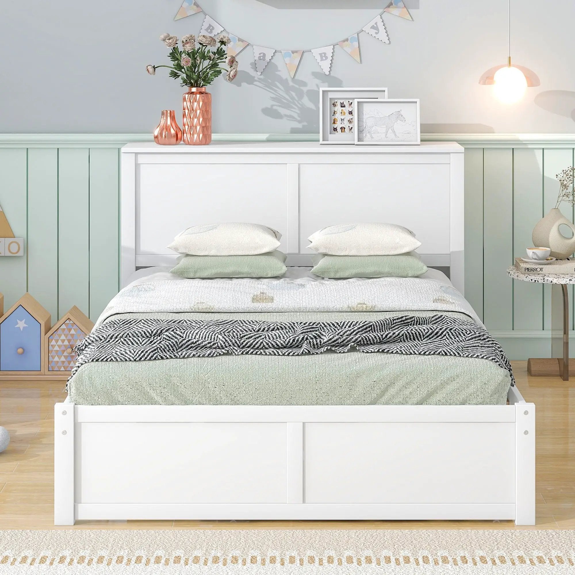 Storage Platform Bed With Pull Out Shelves And Trundle by HouseOfZazla