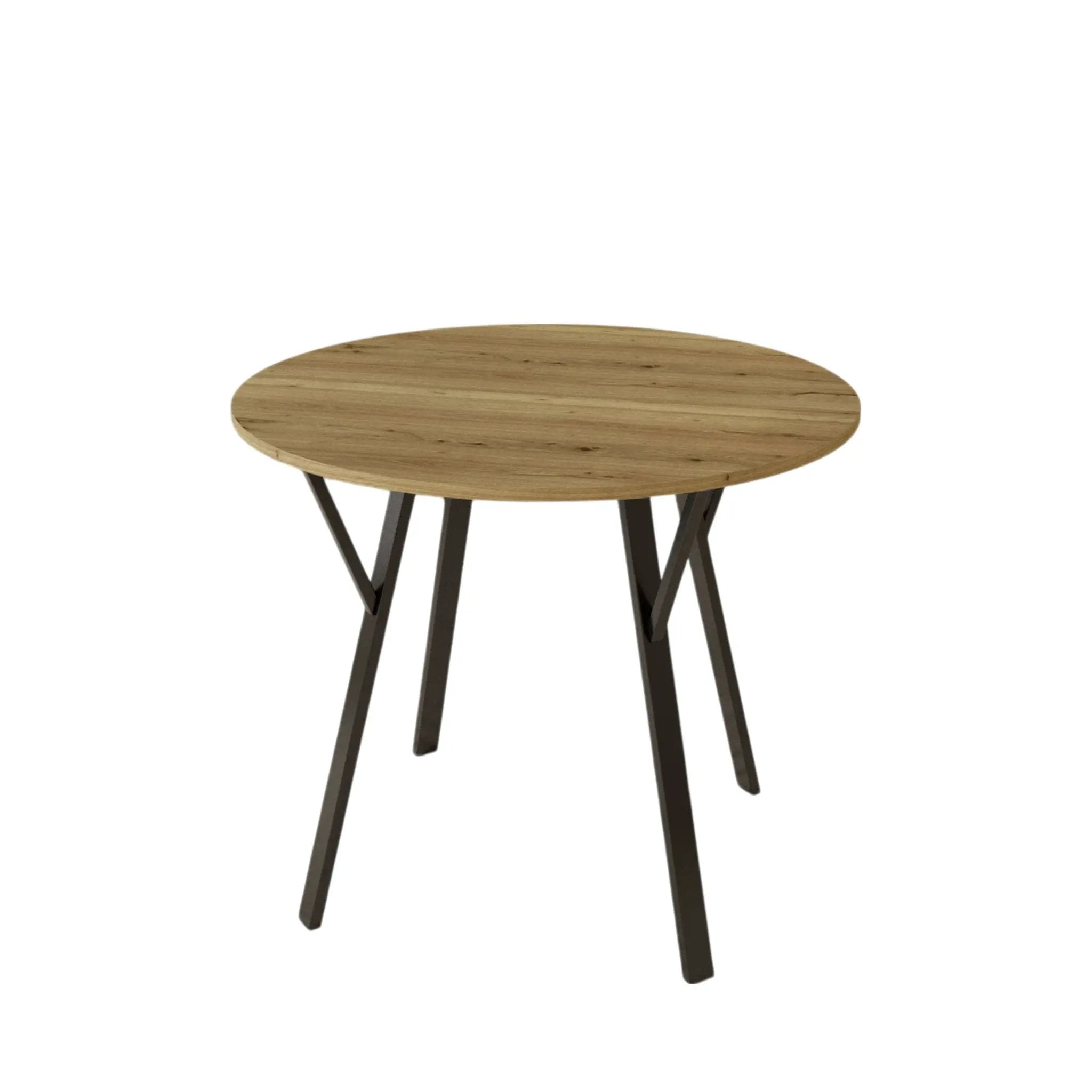 Round Dining Table, For 2 - 4 People - Rustic Brown by Unique Piece Furniture