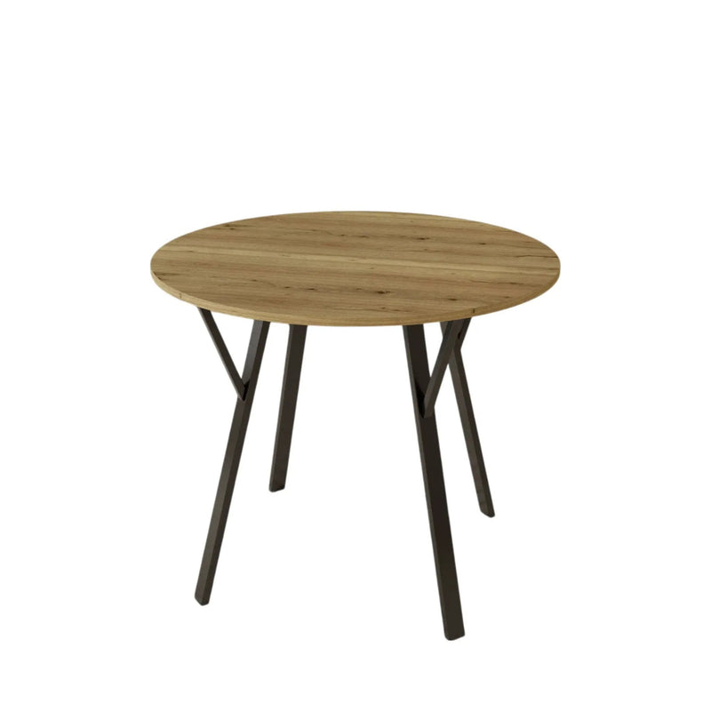Round Dining Table, For 2 - 4 People - Rustic Brown by Unique Piece Furniture