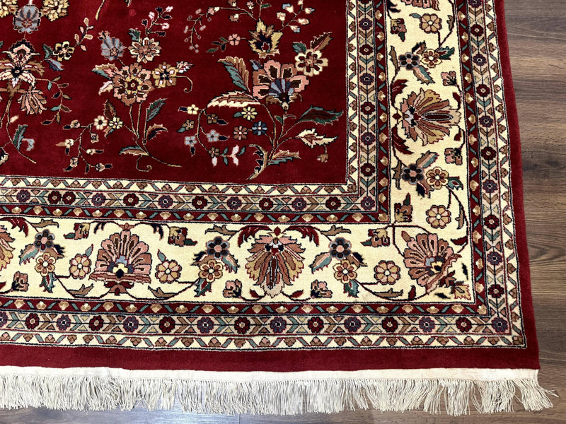 Indo Persian Rug 8x10, Red and Cream, Floral, Pande Cameron by Jewel Rugs