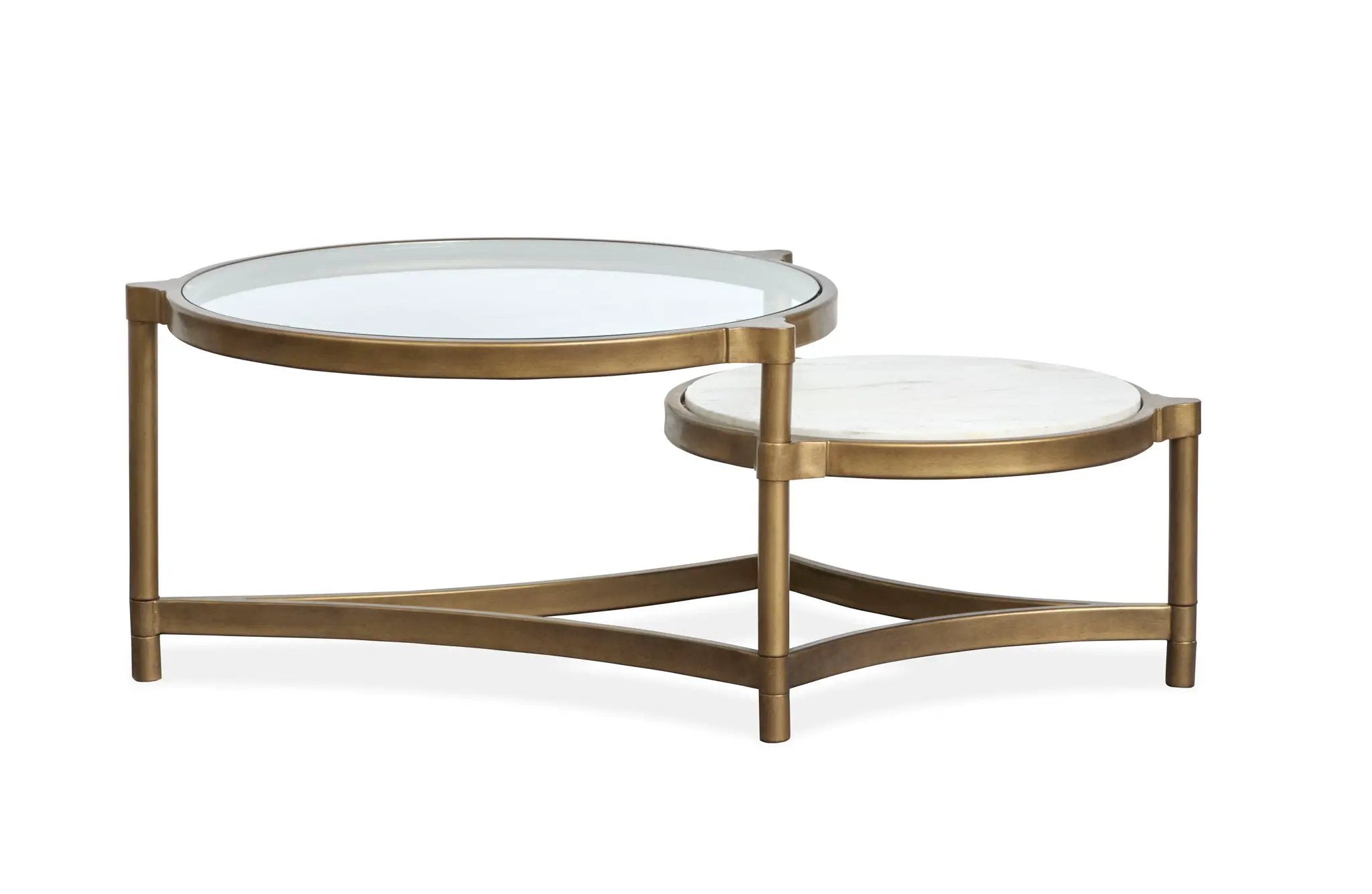 Cassidy - Shaped Cocktail Table - Aged Brass And Volakas Classic by Unique Piece Furniture